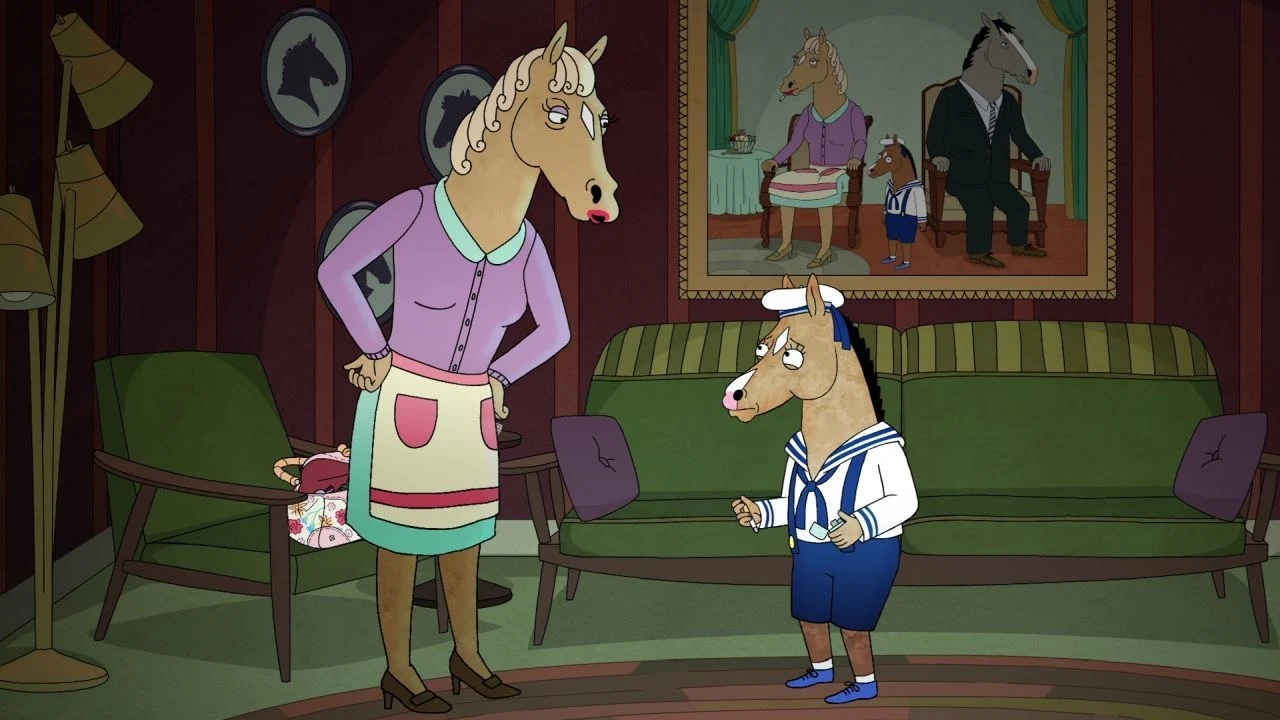 a young sad bojack horseman and he’s mom